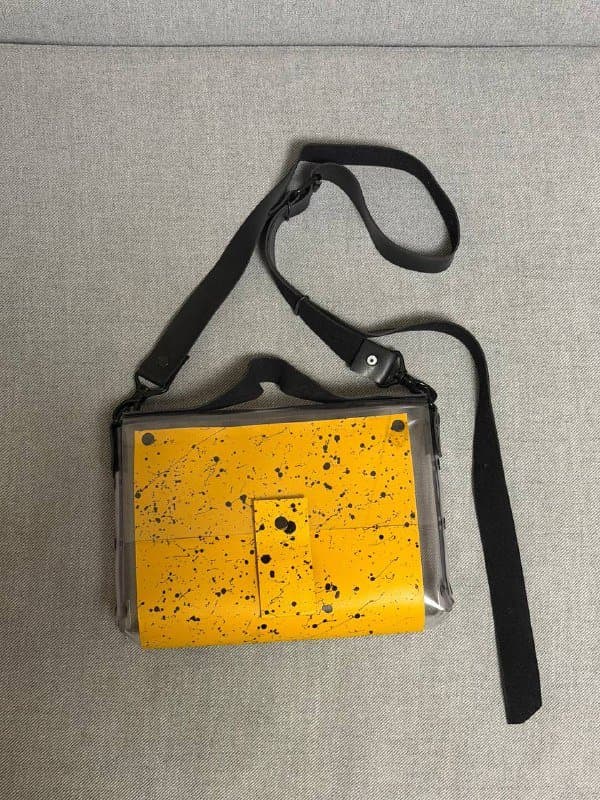 Сумка из пластика с кожаными вставками эко 1