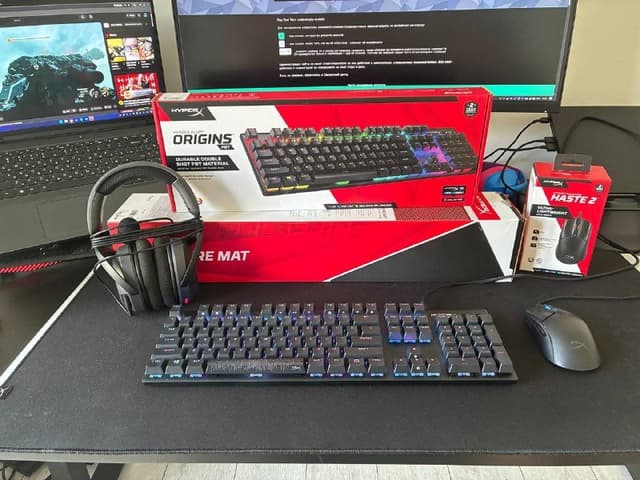 Игровая периферия HyperX клавиатура мышь наушники коврики