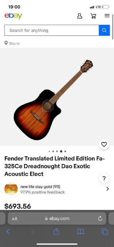 Гитара Fender Translated Limited Edition Fa-325Ce