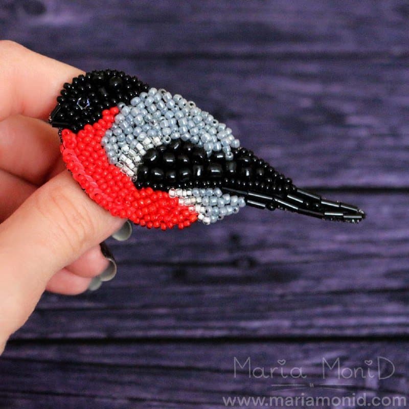 Брошь Снегирь 2