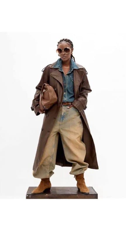 Oversize Тренч 2024 из экокожи 46/48 1