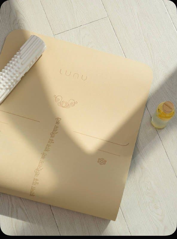 Коврик для йоги и фитнесса бежевый 2