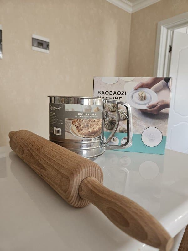 Сито для муки, хинкальница, скалка деревянная