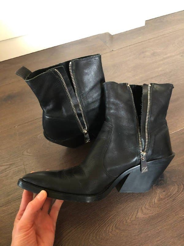 кожаные ботильоны Zara 38 размер