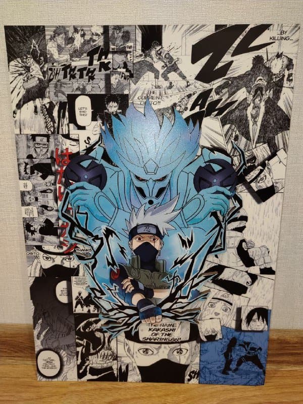 Деревянный портрет Хатаке Какаши 1