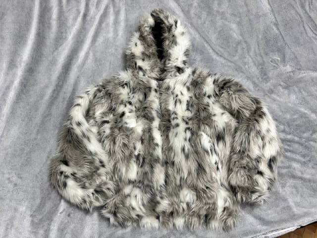 Corteiz fur jacket, grey blazer, Zara button up, Miss Me jeans