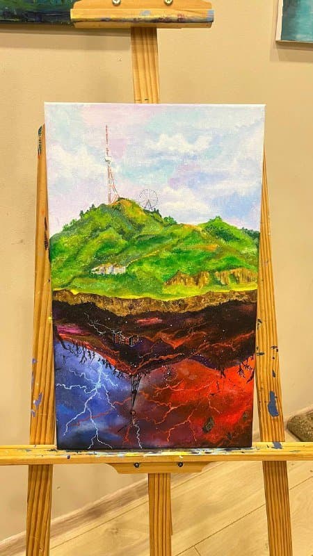 Картина Мтацминда акрил холст ручная работа 1