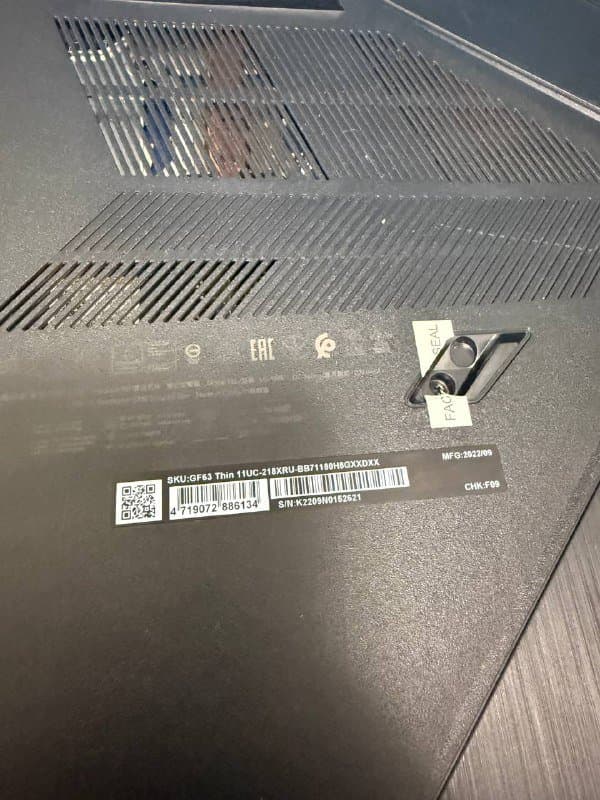 Ноутбук MSI GF63 Thin 11UC-218XRU игровой 3