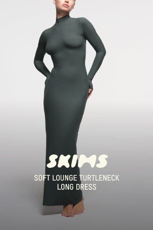 Платье макси SKIMS зеленое размер S 1