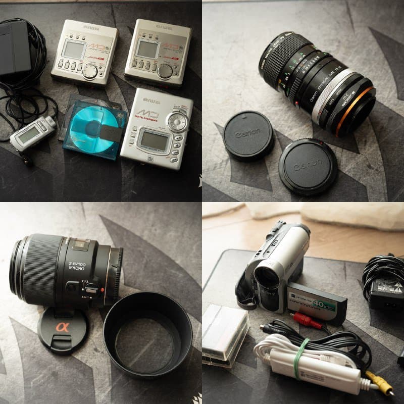 Минидиск плееры, объективы, Minidv камера, комплект для оцифровки, трекпад 2