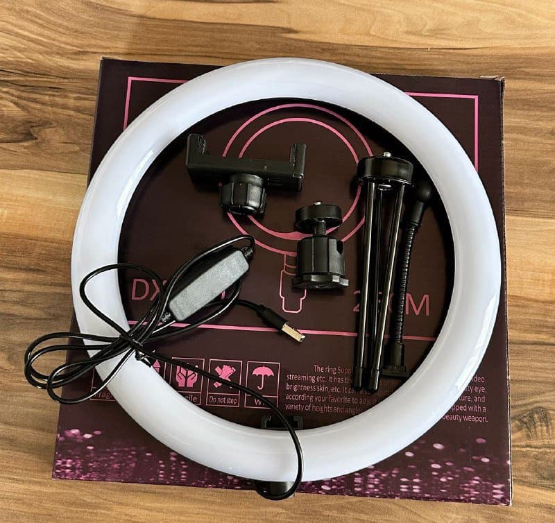 Кольцевая лампа 26см с мини-штативом и креплением для телефона 2