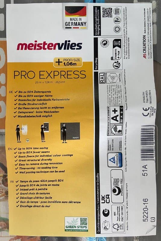 Немецкие флизелиновые обои под покраску MEISTERvlies