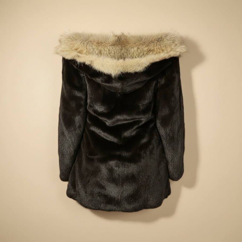 норковая шуба с воротником из лисы 2