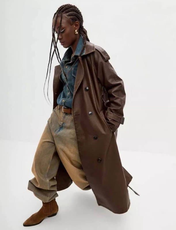 Oversize Тренч 2024 из экокожи 46/48 2