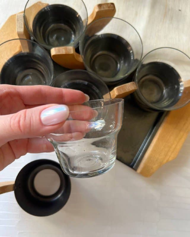 кофейный набор с подносом 6 чашек 4