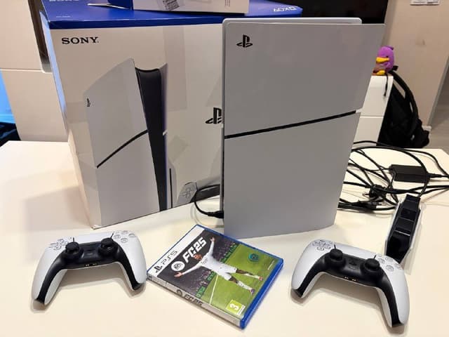 ps5 slim digital edition, полный комплект