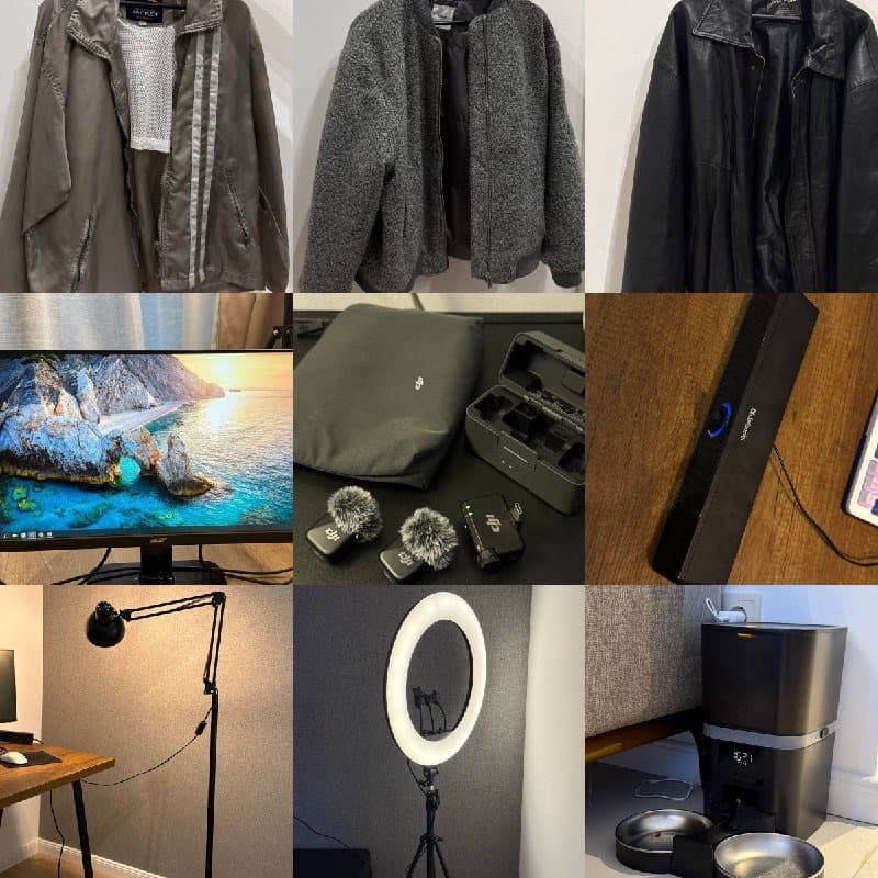 Ветровка, курточка, кожанка, монитор, колонки, лампы, автокормушка, мебель, посуда 4