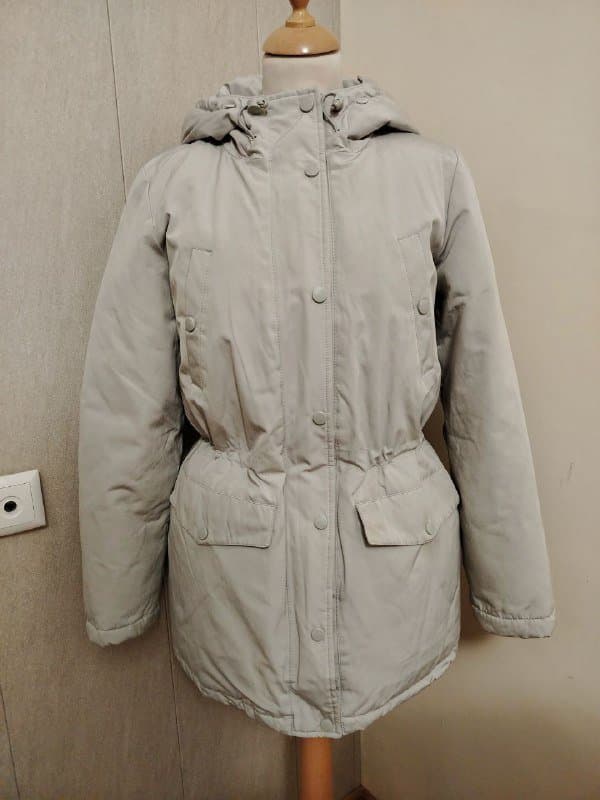 Куртка парка зимняя светло-серая размер S 1