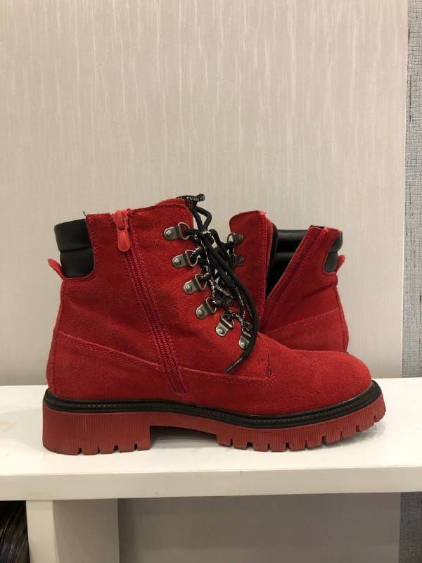 Красные ботинки, резиновые сапожки, меховые ботиночки 2