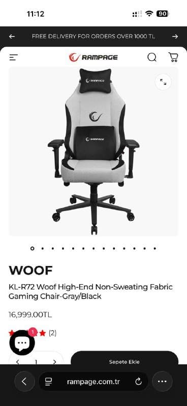 Рабочий игровой стул Rampage 3