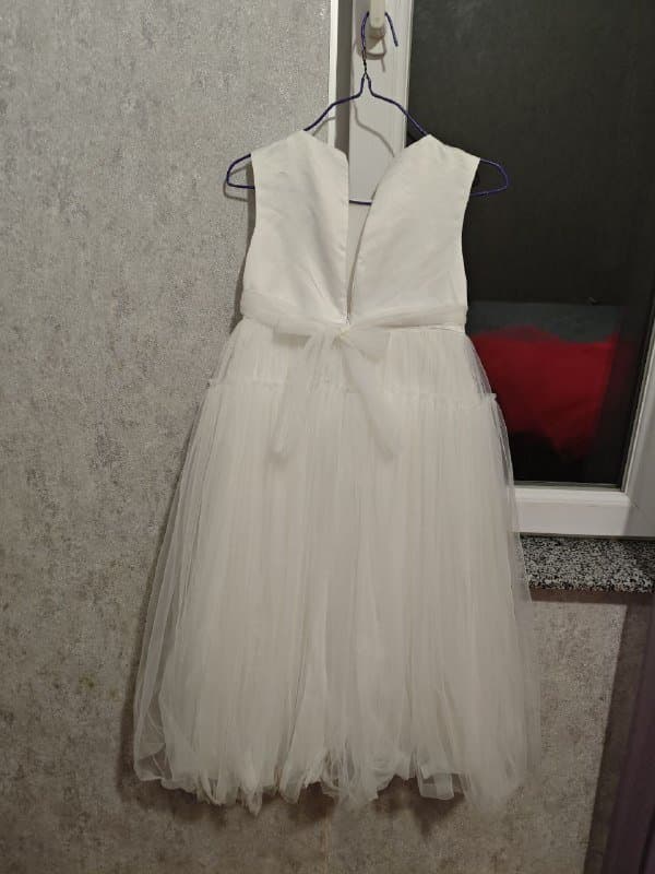 Розовое платье, детское белое платье 5