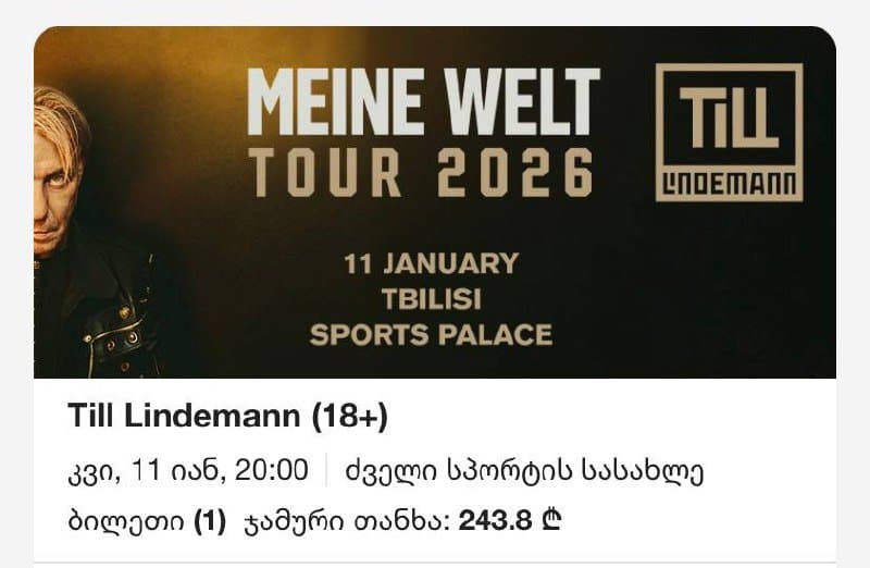 Билет на концерт Till Lindemann 3