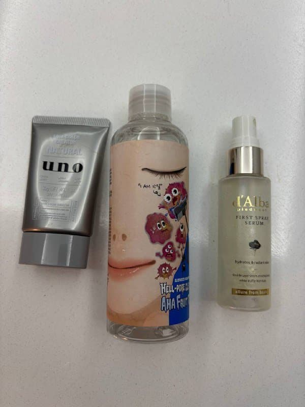 Тоник Elizavecca AHA, Сыворотка D’alba, BB крем Uno