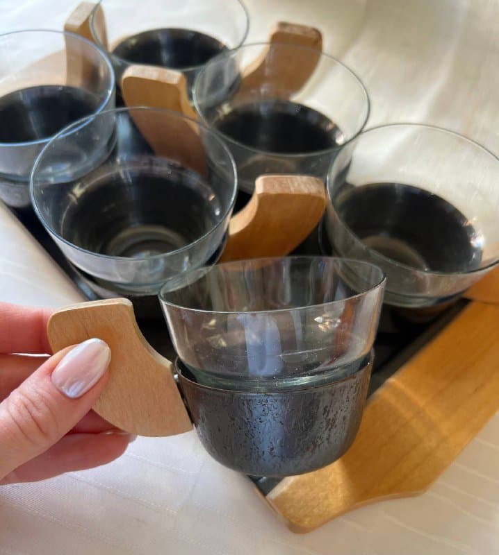 кофейный набор с подносом 6 чашек 2