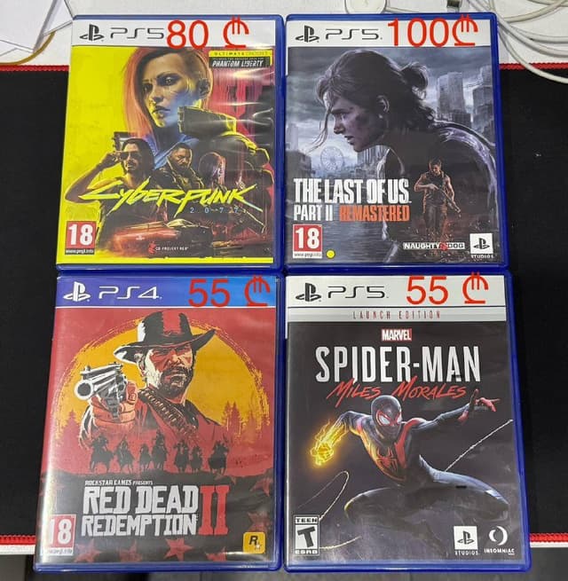 Диски на PS5 и PS4 Cyberpunk, The Last of Us, Red Dead Redemption, Spider-Man