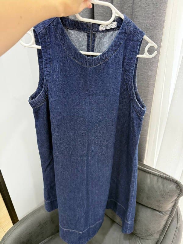 Юбка трикотажная теплая, утягивающие трусы слипы, джинсовый сарафан, штаны бежевые 3