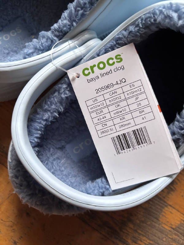 Crocs Baya lined clog на флисе размер m10,w12 3