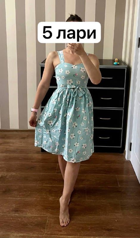 Платье летнее, платье синее, платье зеленое, юбка белая