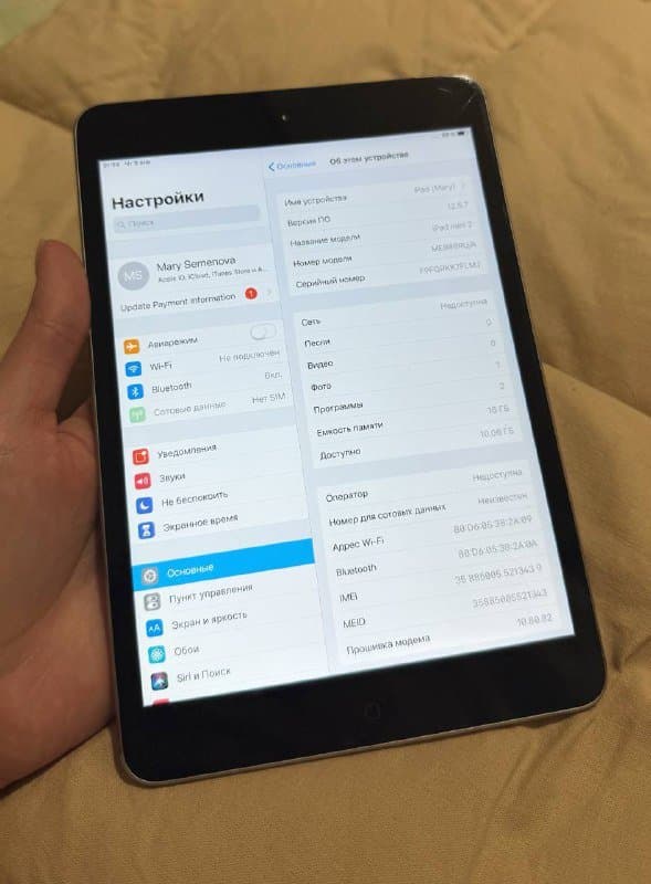 iPad mini 16гб с sim 1