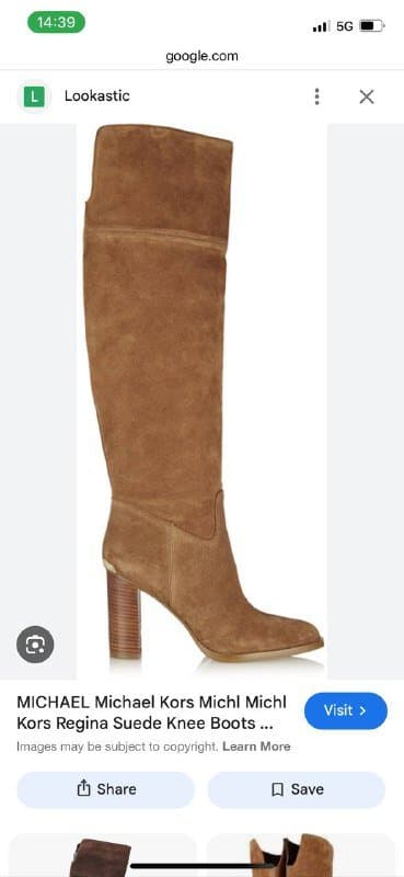 Сапоги ботфорты Michael Kors замшевые песочного цвета 1