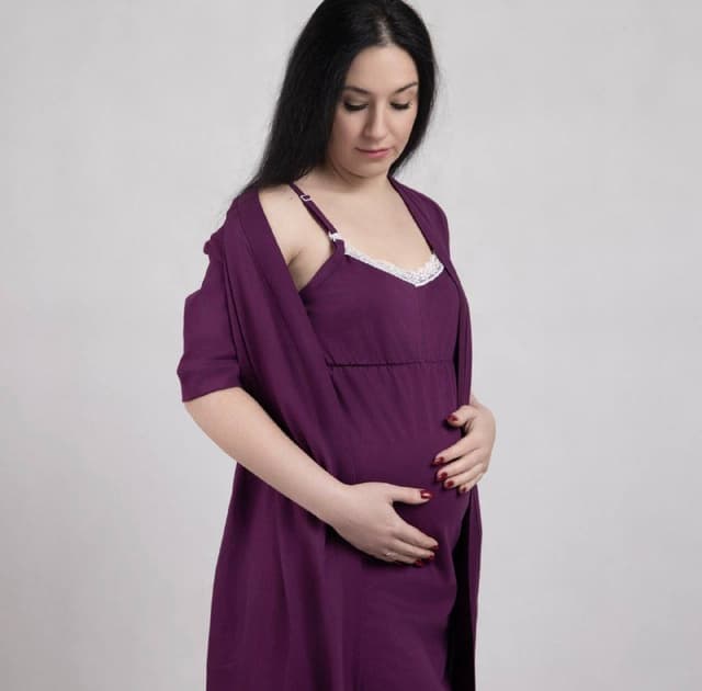 послеродовой набор ночная рубашка и халат для мамы