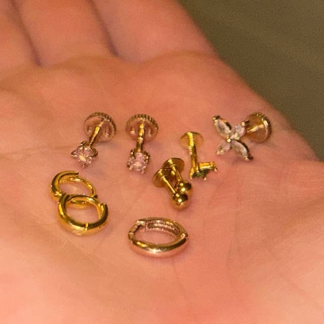 Серьги серебро 925, пирсинг хирургическая сталь