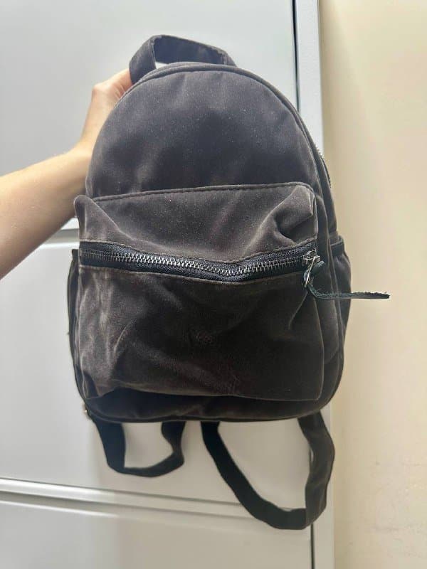 женский велюровый рюкзак Staff am velor dark gray