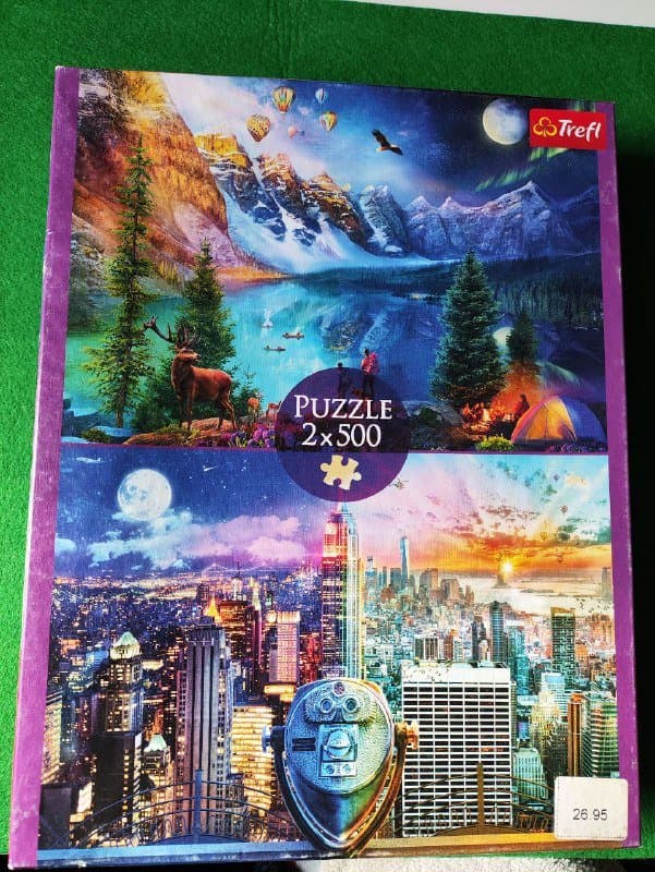 Пазлы на 500 деталей, 2 пазла в коробке 1
