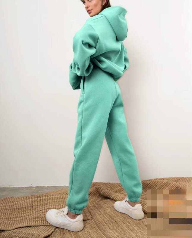 Утепленный спортивный костюм бирюзового цвета, размер L 2