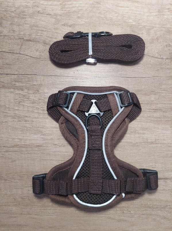 Шлейка для кошек и собак мелких пород XS бежевый, коричневый 4