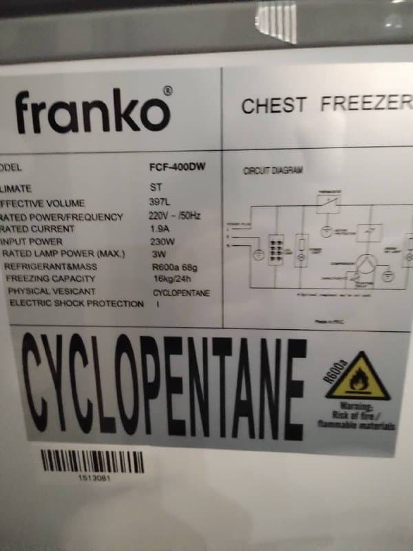 Franko морозильный ларь 397 л 5