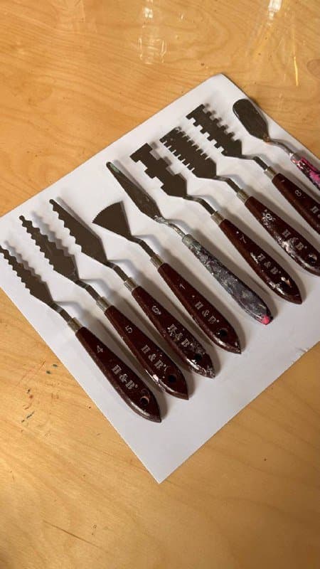 Набор мастехинов, мини шпатели, фактурный акрил 1