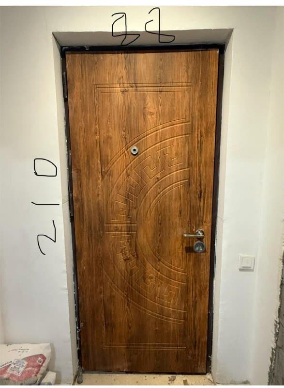 Железные двери темный дуб 2200x960 мм и 90x215 см