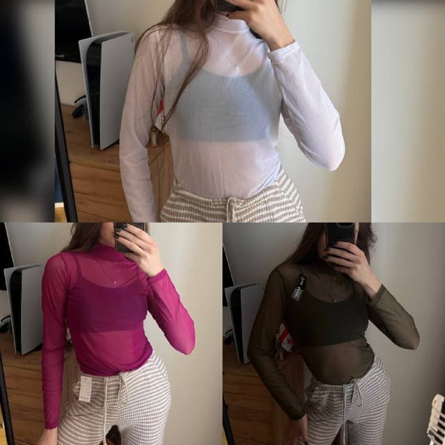 Водолазка-сеточка прозрачная, размеры XS-S-M, цвета разные