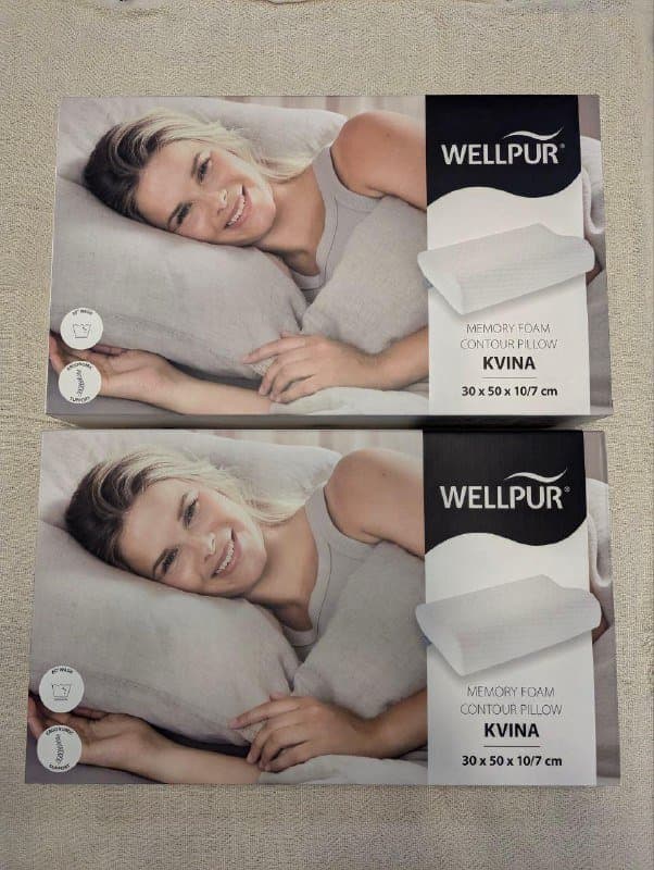 2 ортопедические подушки WELLPUR KVINA 30×50×10/7 см