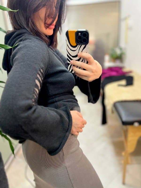 Туника удлиненное худи тонкая вязка черная 2