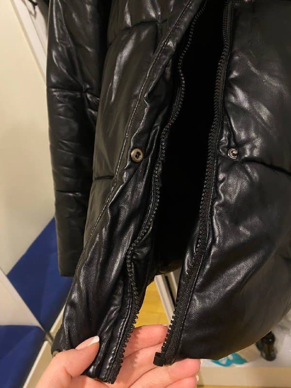 Женские черные туфли на каблуке, куртка демисезонная лаковая 3