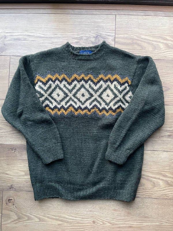 Винтажный свитер J Crew мужской размер М из шерсти