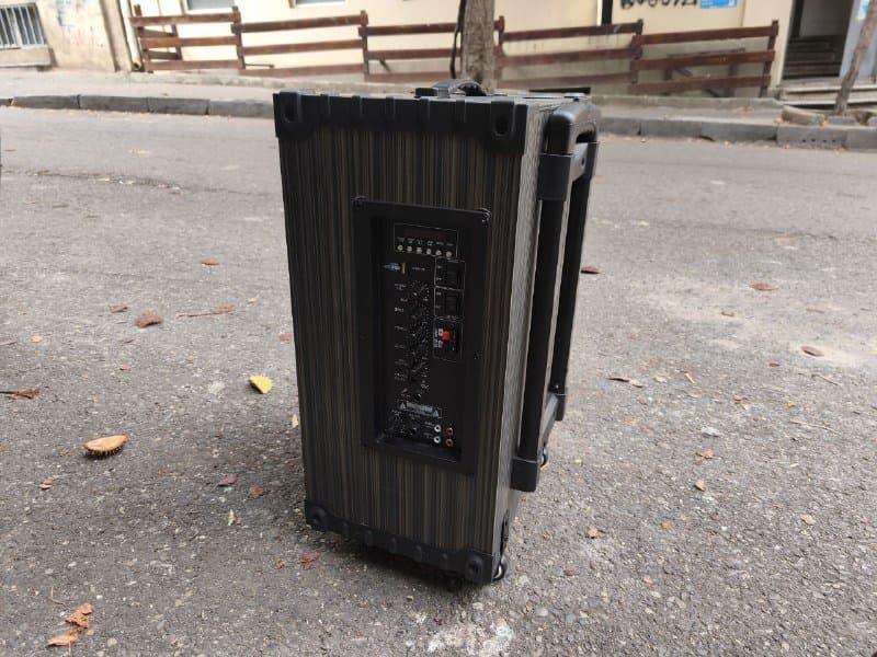 Колонка со встроенным аккумулятором, 2 микрофона 2