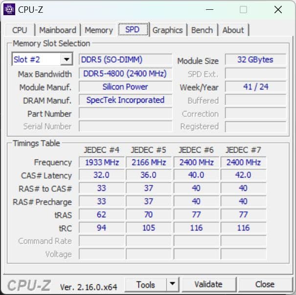 Ноутбук Dell Latitude 3410, планка памяти SP Silicon Power 32GB DDR5 7